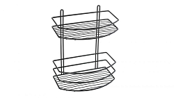 Полка овальная двухэтажная черная Fixsen FX-720B-2 250_100_Array